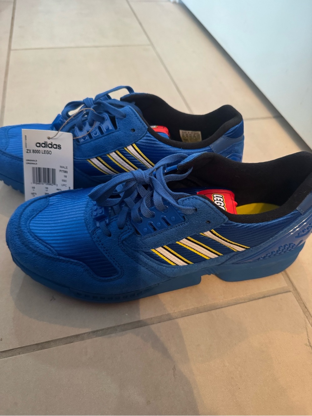 adidas ZX 8000 LEGO Blue Athletic Sneakers with tags men’s size 10